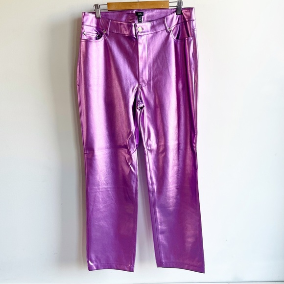 River Island Pants & Jumpsuits River Island Hot Pink Vegan Leather Pants Poshmark